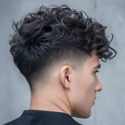 Long Curly Hair Fade