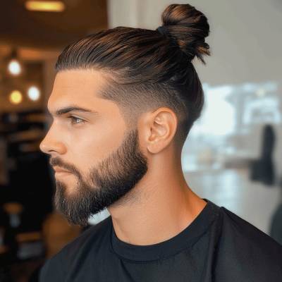 Man bun haircut