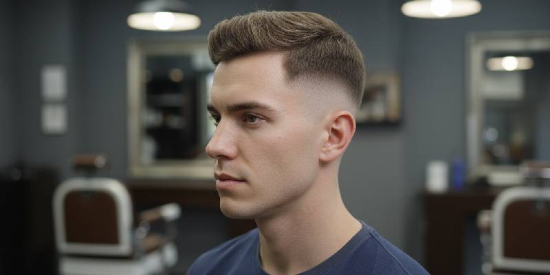 Crew Cut Männerfrisur, stilvolle, kurzgeschnittene Frisur, die einfach zu pflegen ist